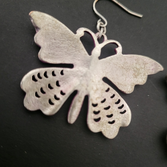 Lucky Brand Purple Butterfly Dangle Earrings Womens Fashion Jewelry Rare - Picture 10 of 10
